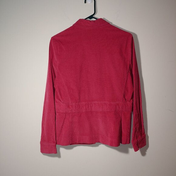 Talbots Collection Stretch Button Front Corduroy Jacket Size 16 Hot Pink Fuchsia - Picture 7 of 8